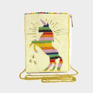 GENUINE INDIAN MADE SEED BEAD HORSE CLUTCH BAG